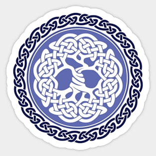 Celtic Tree of Life, blue Sticker